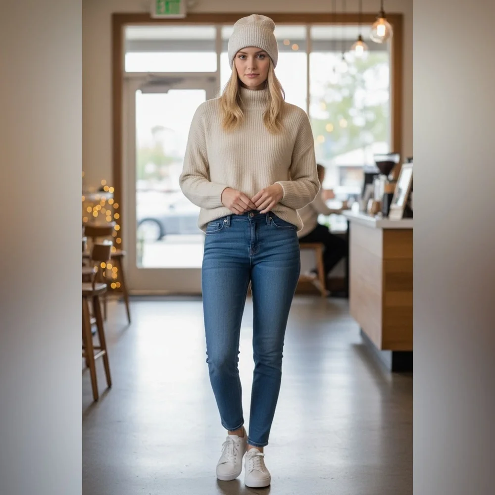 Hat Attack Metallic Sequin Sparkle‎ Beanie In Winter White Revolve Cozy Metallic